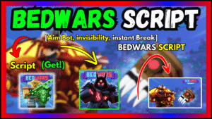 ▷ BedWars: Aim Bot, invisibility, instant Break